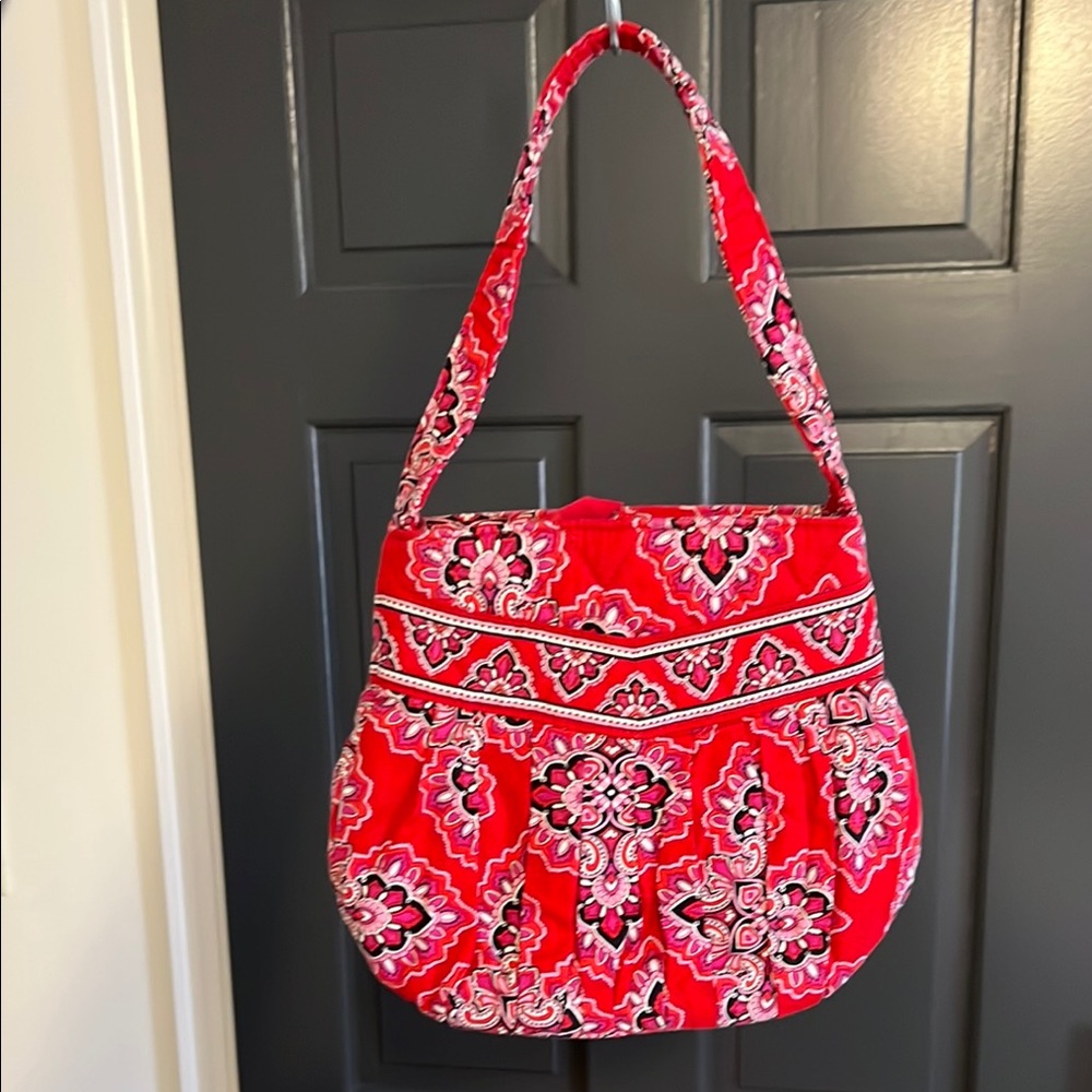 Vera Bradley Red and Pink Small Purse with Unique Paisley Design